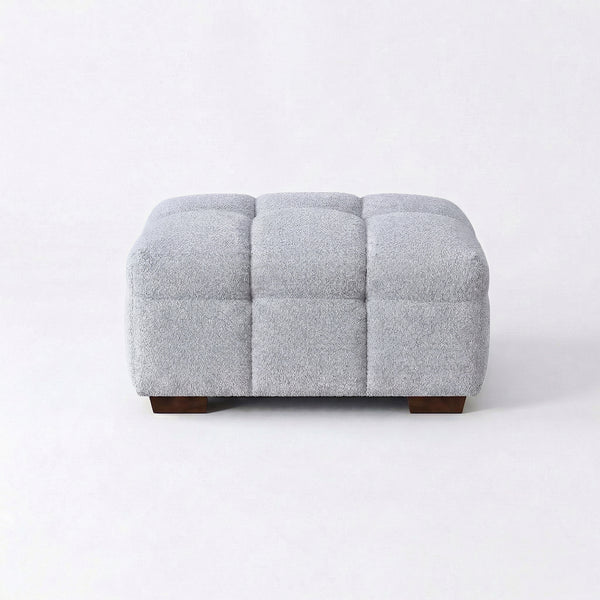 Savoy Footstool — Pearl Bouclé studio