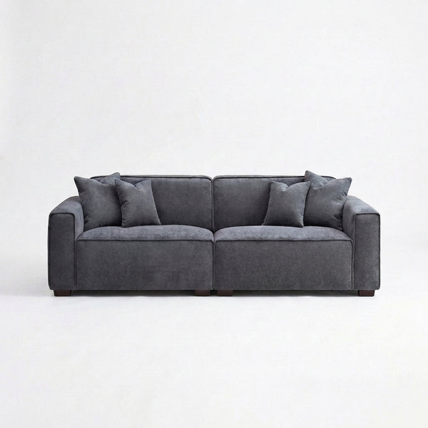 Kensington 3 Seater Sofa — Charcoal Grey Bouclé - 06