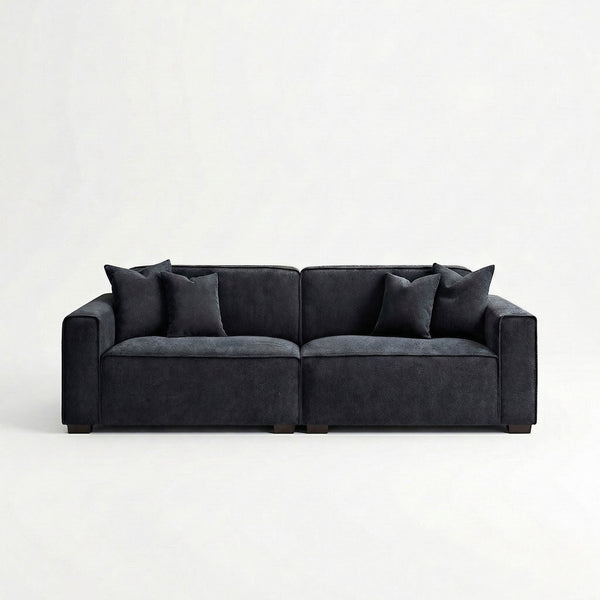 Kensington 3 Seater Sofa — Midnight Black Bouclé - 07