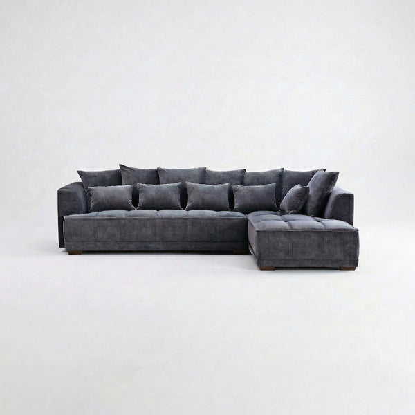 Clifton Corner Sofa RHF — Steel Grey Velvet — View 08