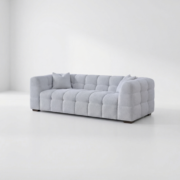 Savoy 3 Seater Pearl Bouclé — Front View