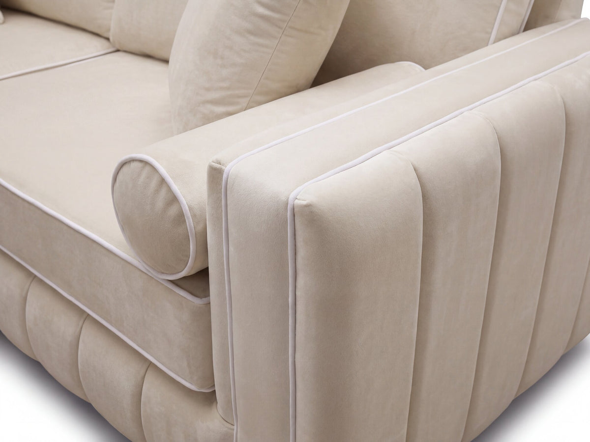 Cream White Piped