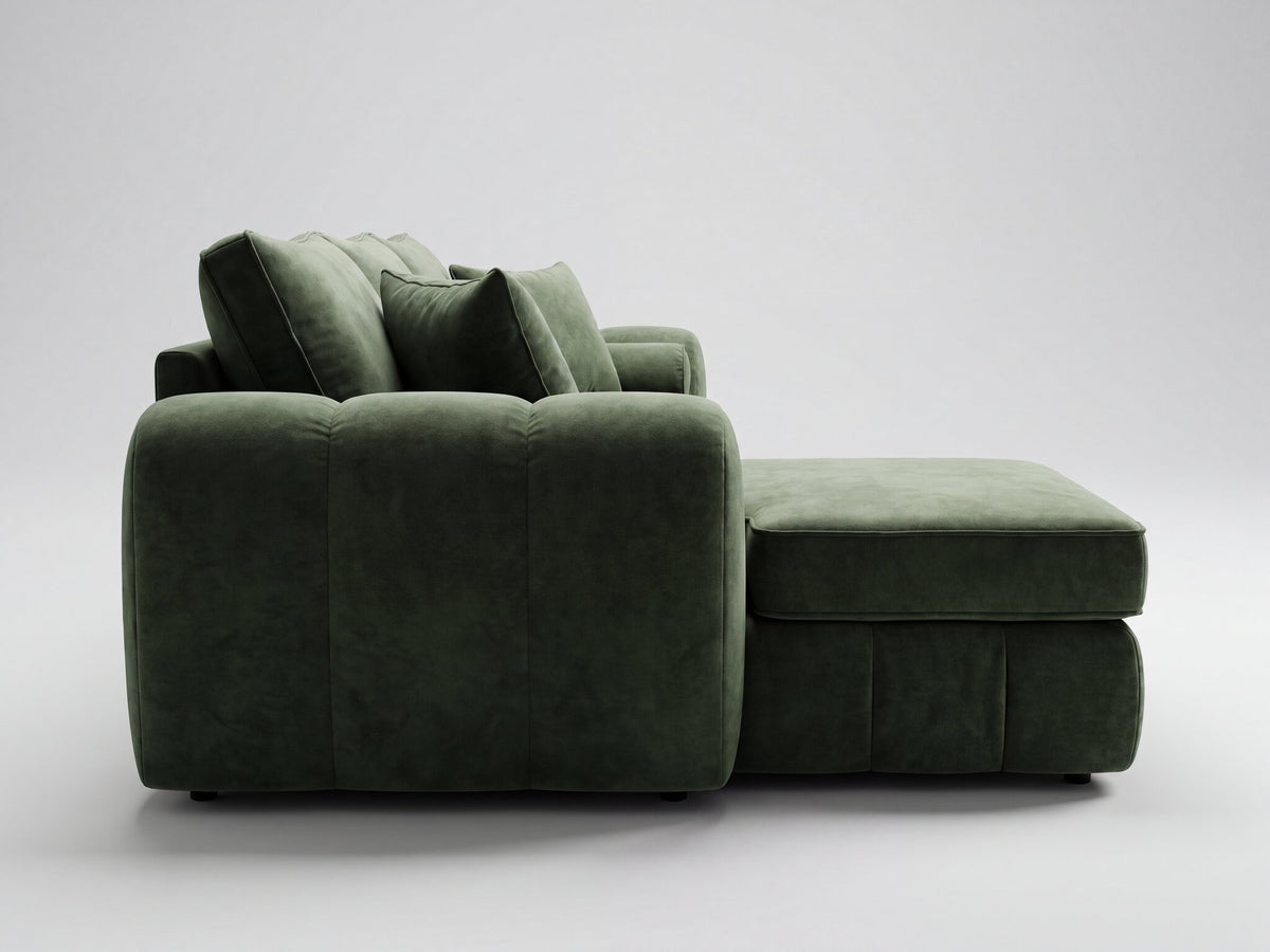 Green Chenille Chaise