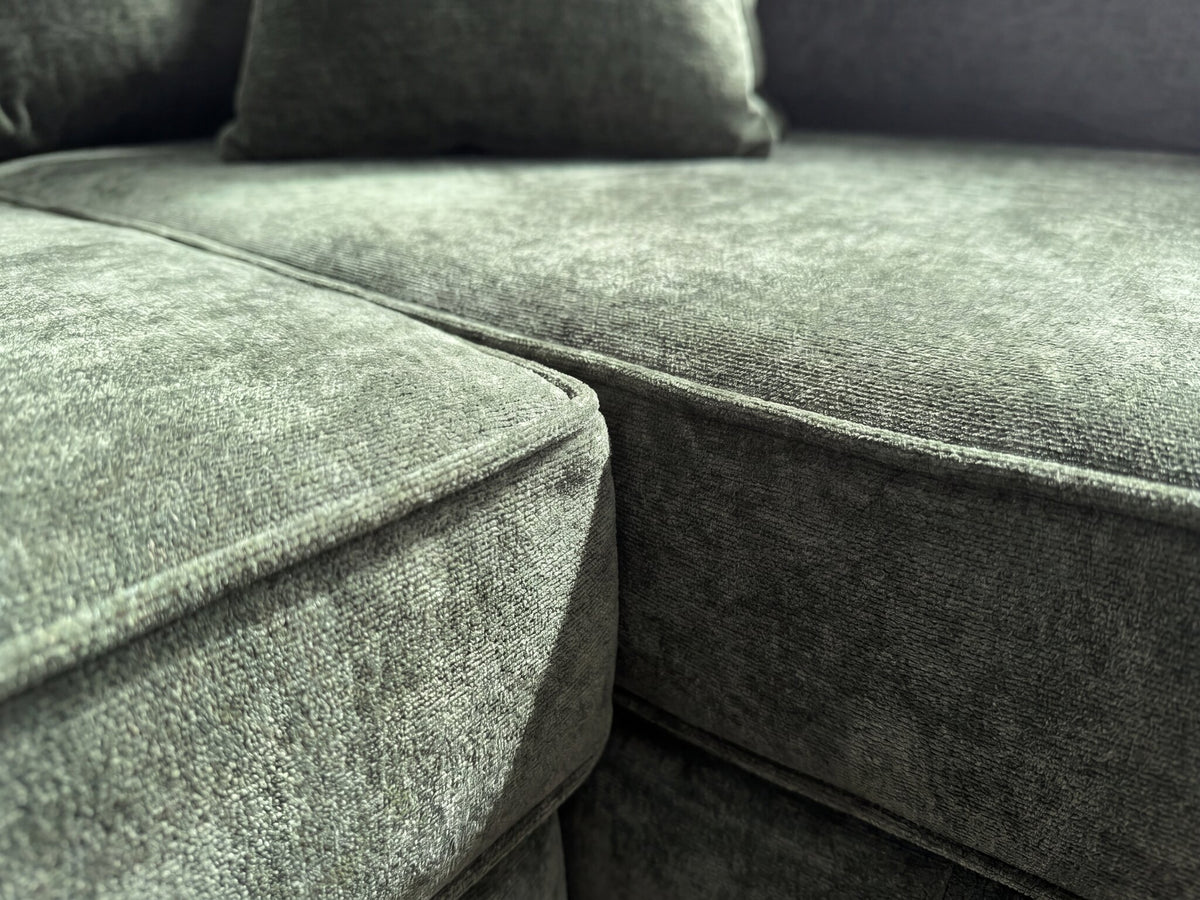 Green Chenille Chaise