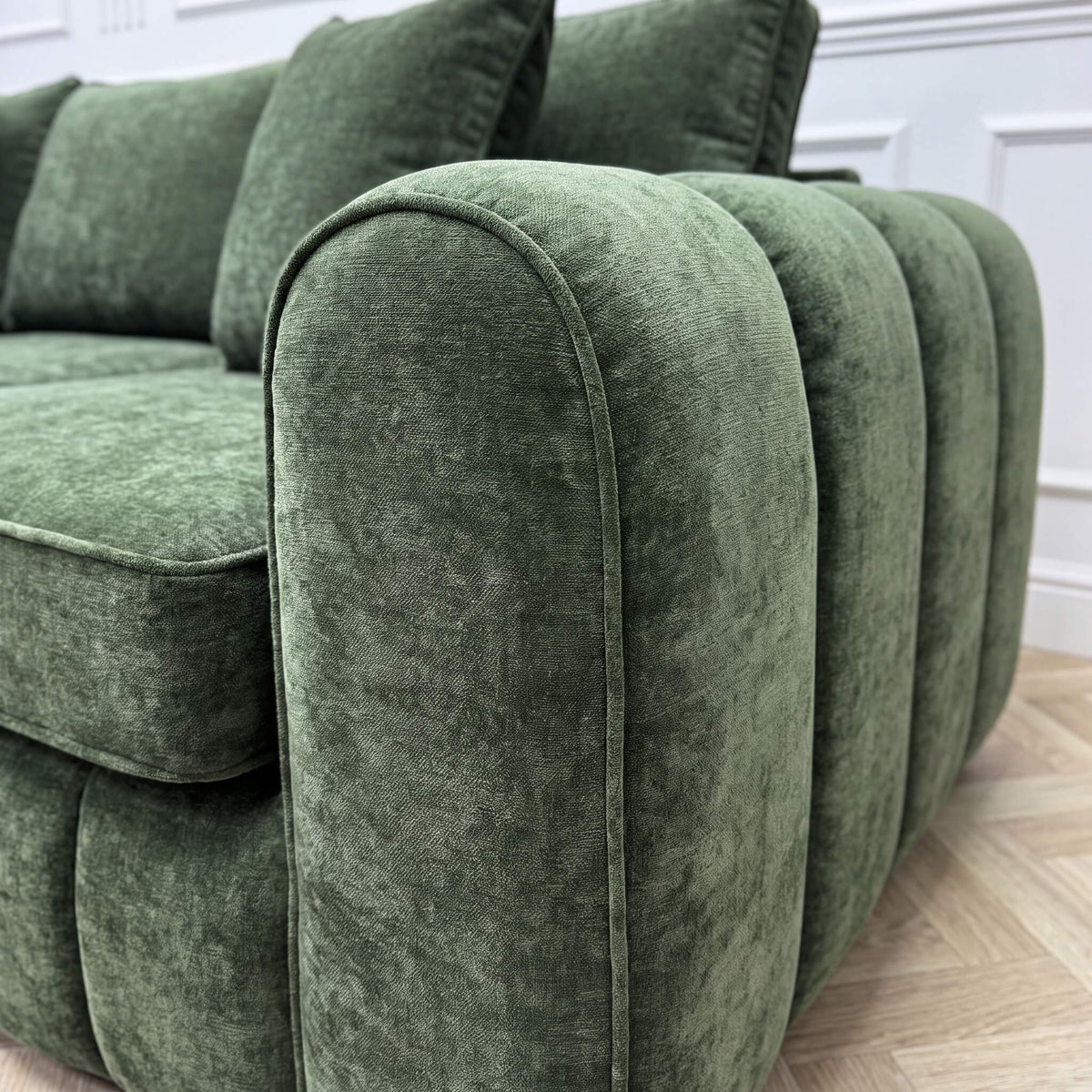 Green Chenille Chaise