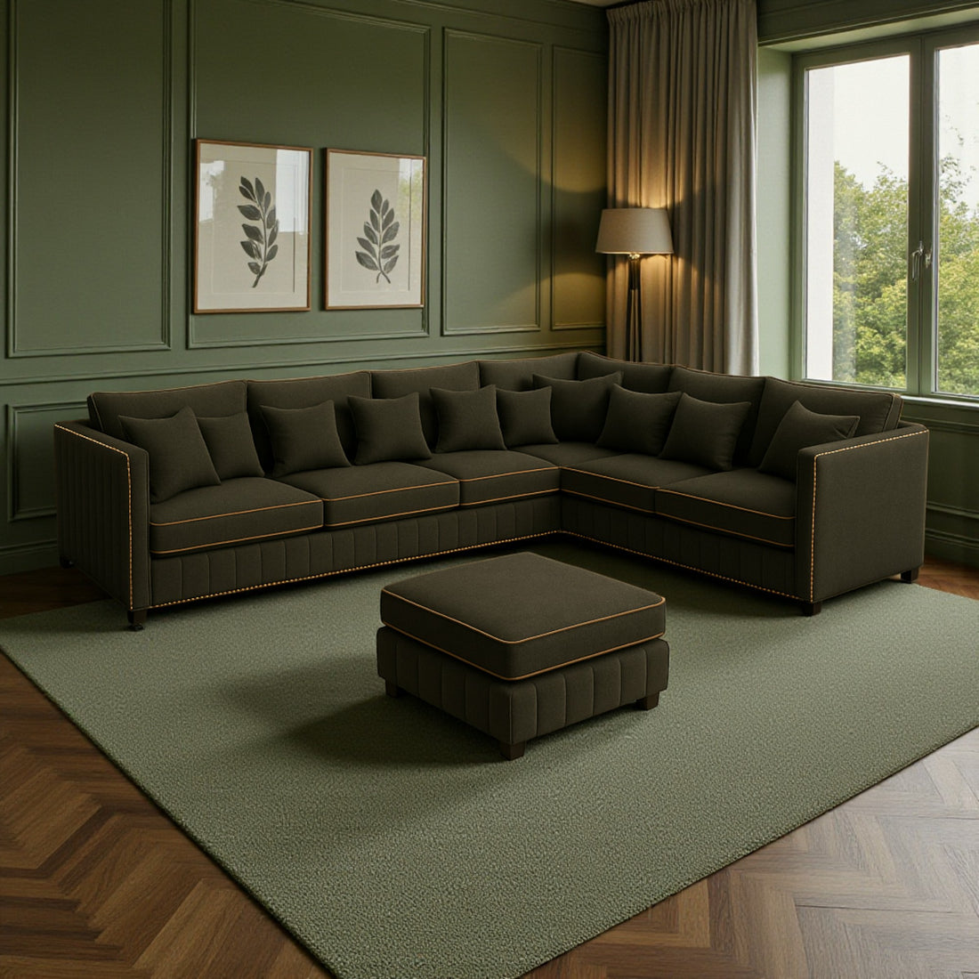 The Ashton Contemporary Linen Lounge Sofa