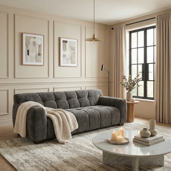 Regent 3 Seater Sofa — Cocoa Chocolate Mermaid Velvet — Lifestyle