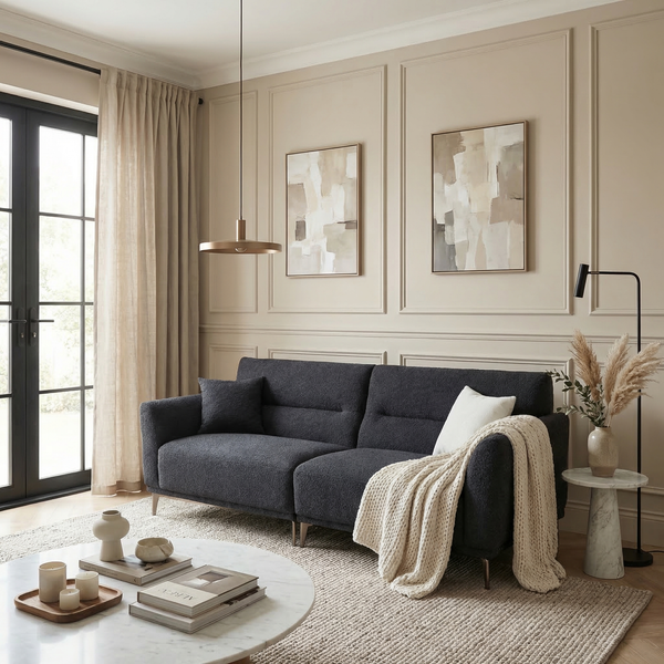 Mayfair 4 Seater — Midnight Black Bouclé — Lifestyle