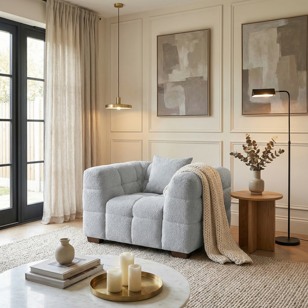 Savoy Armchair — Pearl Bouclé lifestyle