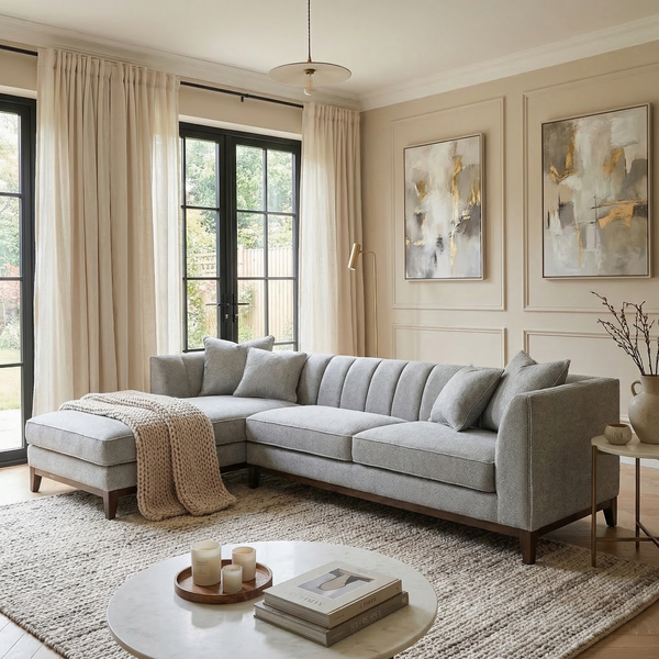 Chelsea Corner Sofa LHF — Dolphin Bouclé — Lifestyle