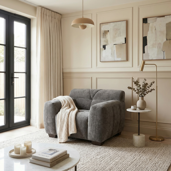 Regent Armchair — Cocoa Chocolate Mermaid Velvet — Lifestyle